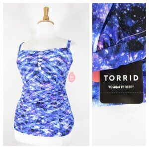 Torrid Plus Size Flirt Swim Collection Space Geo Tankini Swim Top 1 14 16 1X